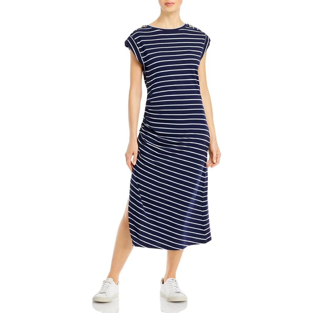 商品Derek Lam|Derek Lam 10 Crosby Womens Marian Ruched Striped T-Shirt Dress,价格¥300,第1张图片