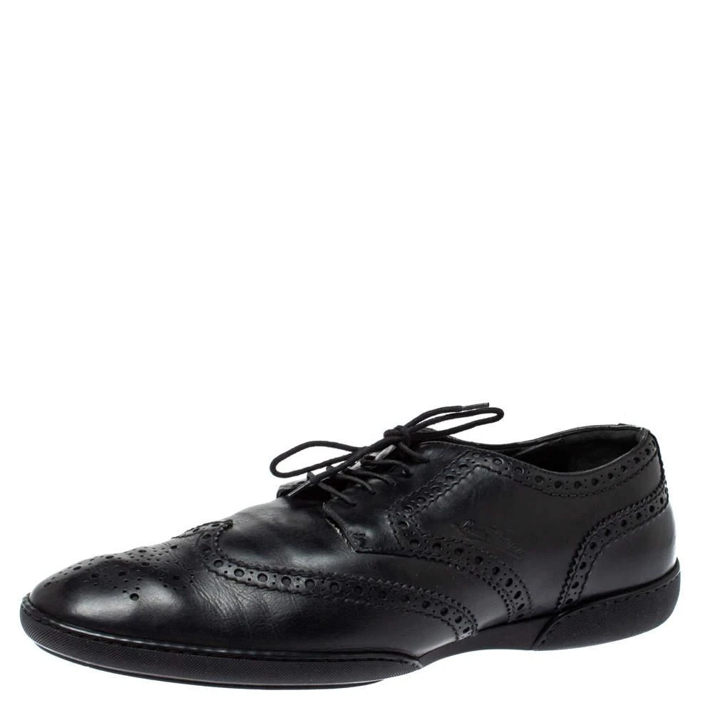 商品[二手商品] Louis Vuitton|Louis Vuitton Black Brogue Leather Explorer Sneakers Size 43.5,价格¥2041,第1张图片