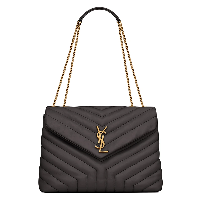 商品Yves Saint Laurent|SAINT LAURENT PARIS/圣罗兰 秋冬新款 LOULOU系列 女士中号风暴灰绗缝小牛皮金色徽标单肩斜挎包574946DV7271112,价格¥19874,第1张图片