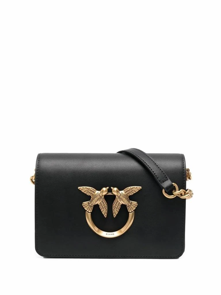 商品PINKO|Pinko women's black leather shoulder bag,价格¥3035,第1张图片