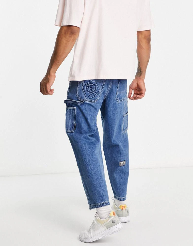 商品AAPE|AAPE By A Bathing Ape denim carpenter jeans in blue,价格¥1220,第4张图片详细描述
