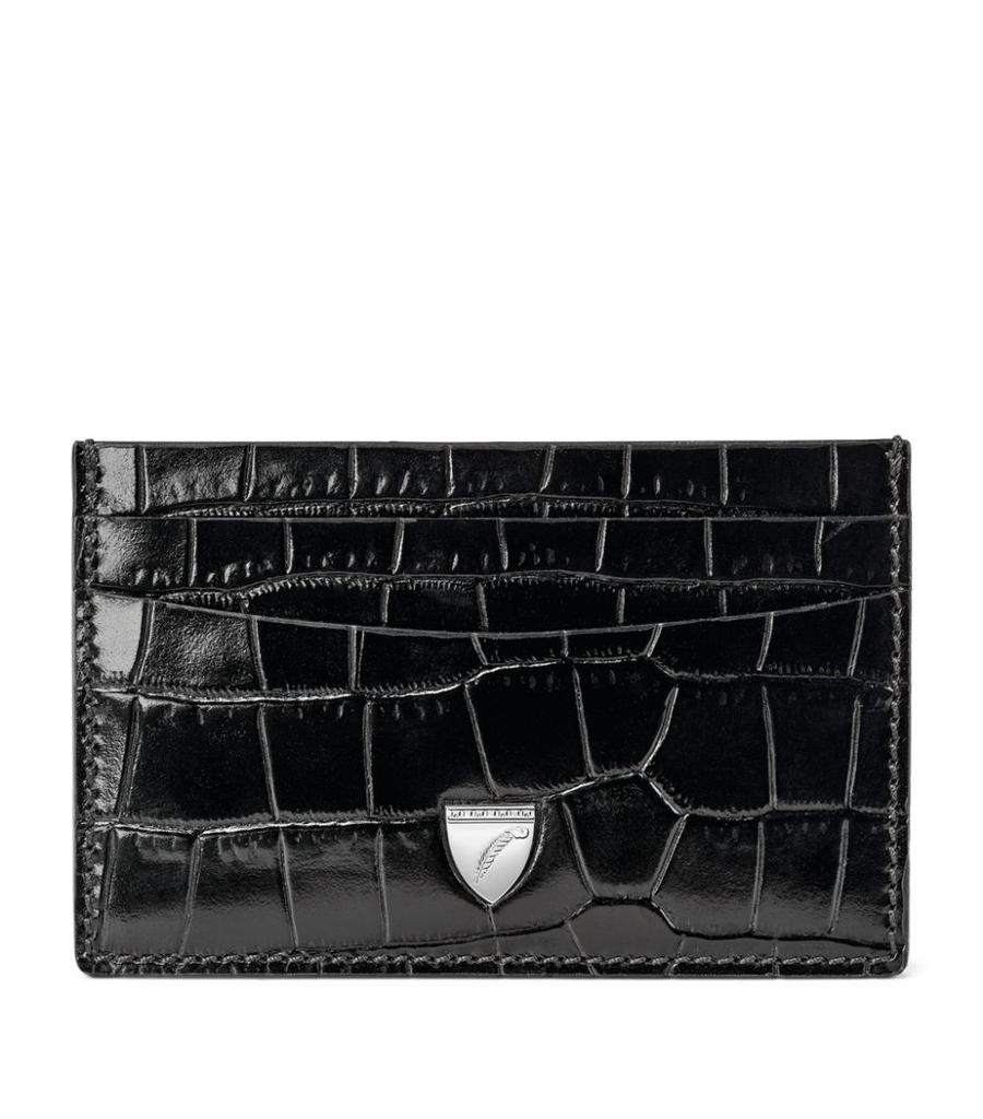 Croc-Embossed Slim Card Holder商品第1张图片规格展示