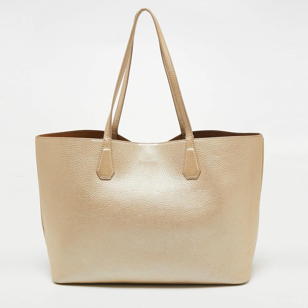 商品[二手商品] Tory Burch|Tory Burch Metallic Beige Leather Perry Tote,价格¥1727,第6张图片详细描述