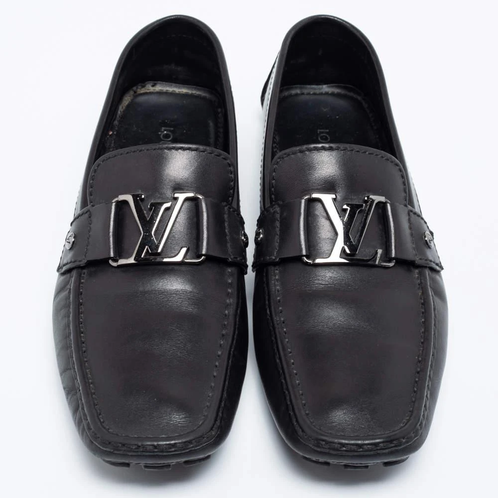 商品[二手商品] Louis Vuitton|Louis Vuitton Black Leather Monte Carlo Loafers Size 43,价格¥2614,第3张图片详细描述
