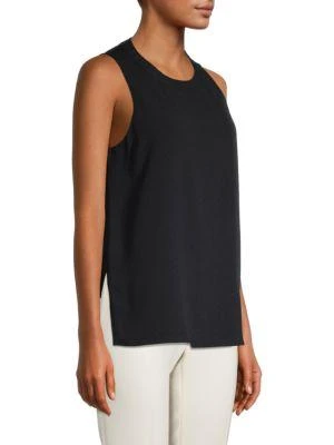 商品Vince|Ribbed Crewneck Silk Top,价格¥315,第3张图片详细描述
