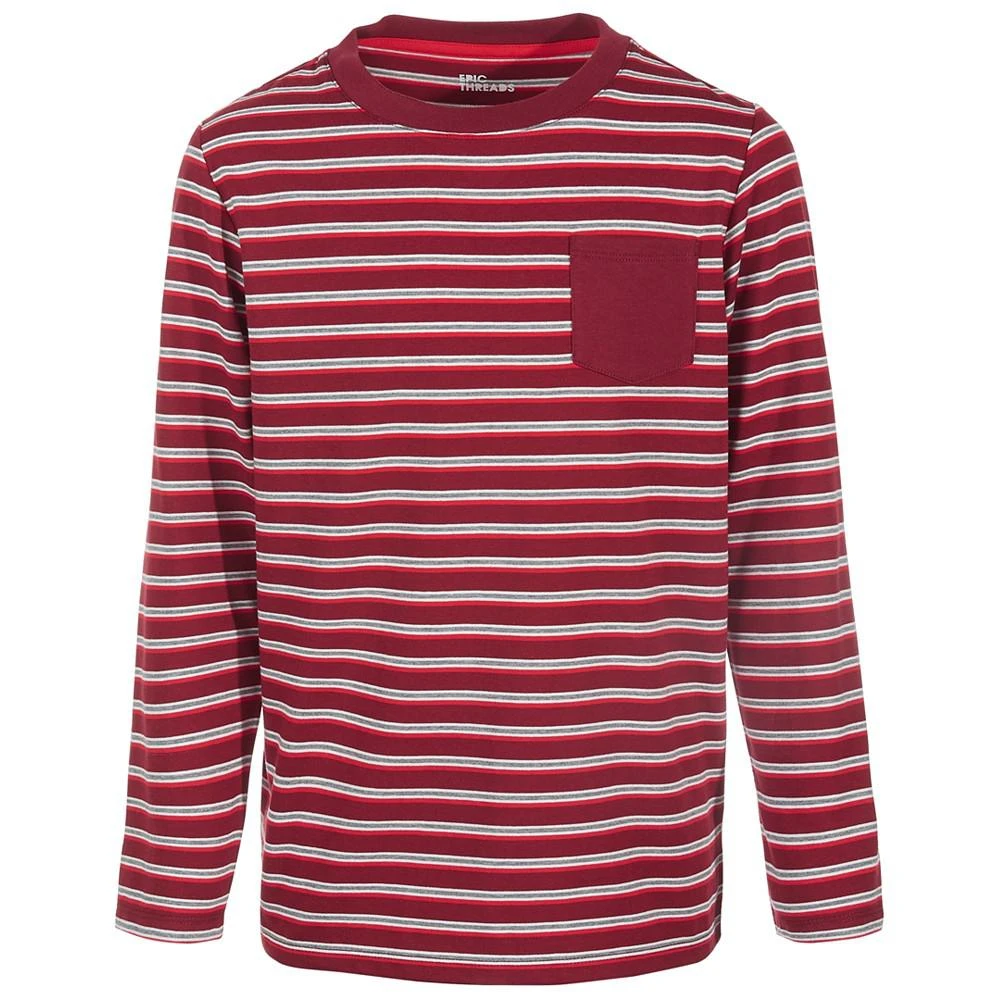 商品Epic Threads|Big Boys Striped Long-Sleeve Pocket T-Shirt, Created for Macy's,价格¥82,第1张图片