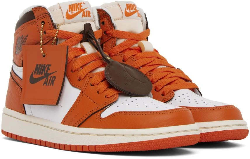 商品Jordan|Orange & White Air Jordan 1 Retro High Sneakers,价格¥1366,第4张图片详细描述