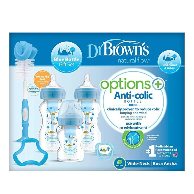 商品Dr Brown|Dr Brown 布朗博士 奶瓶套装 蓝色,价格¥436,第1张图片