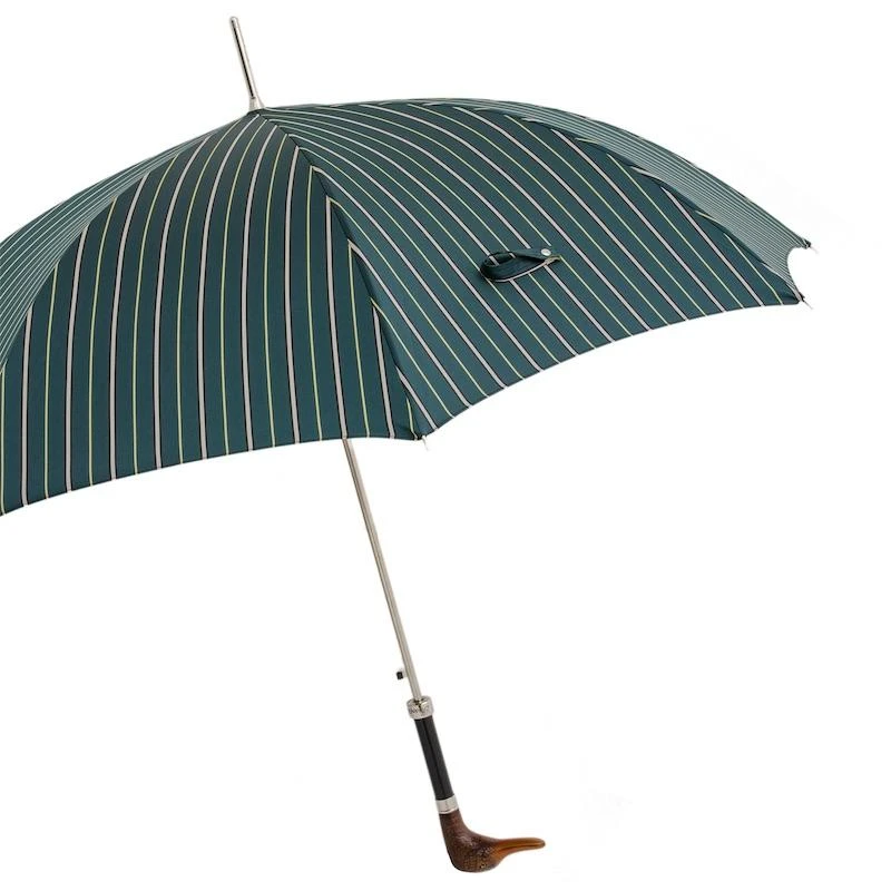 Pasotti 葩莎帝 蓝色条纹伞面野鸭手柄晴雨伞 商品