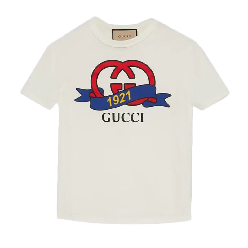 商品Gucci|【预售3-7天】古驰23新款 女士白色互扣式G921棉质T恤748287XJFND9095,价格¥3339,第1张图片