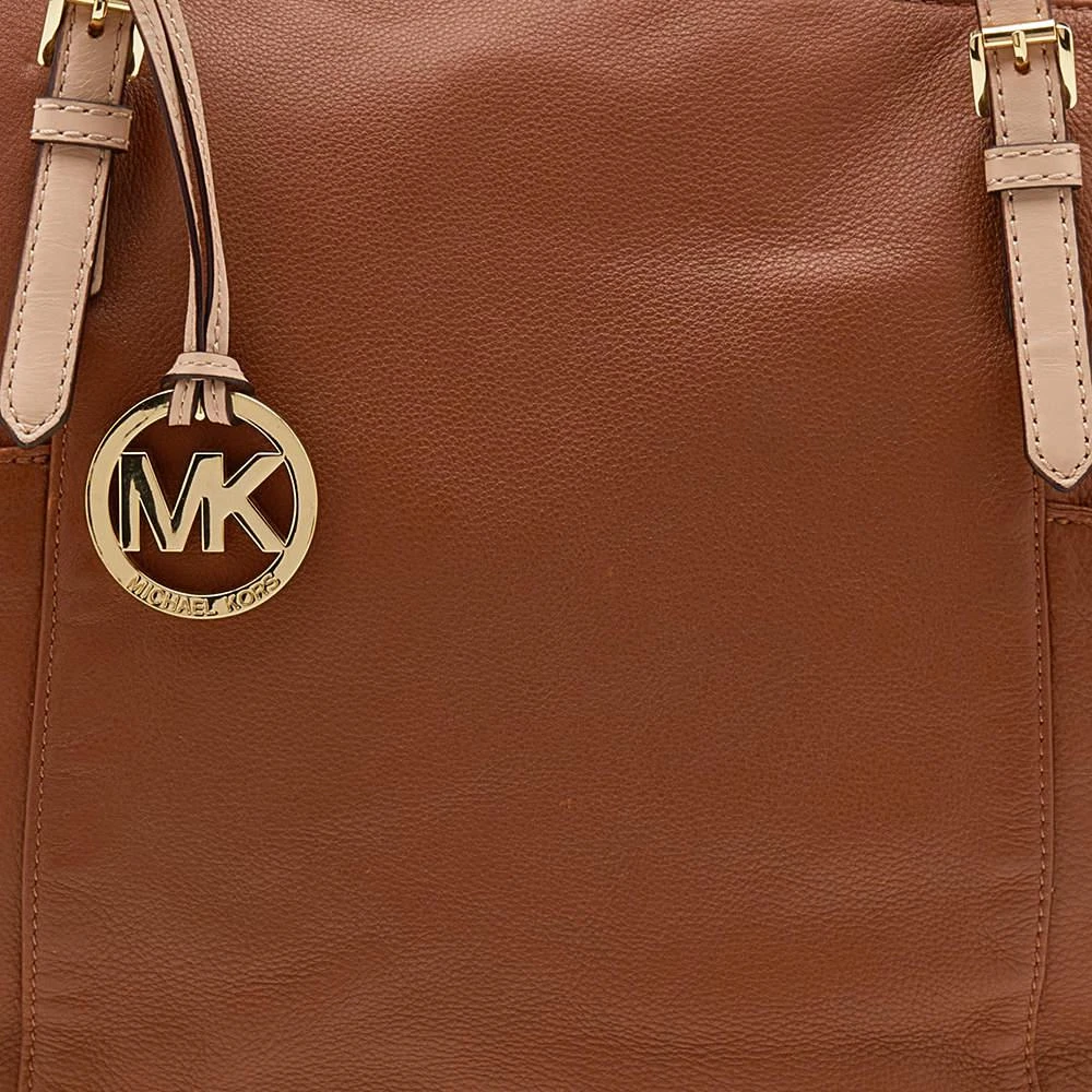 商品[二手商品] Michael Kors|MICHAEL Michael Kors Brown/Beige Leather Jet Set Top Zip Tote,价格¥808,第5张图片详细描述