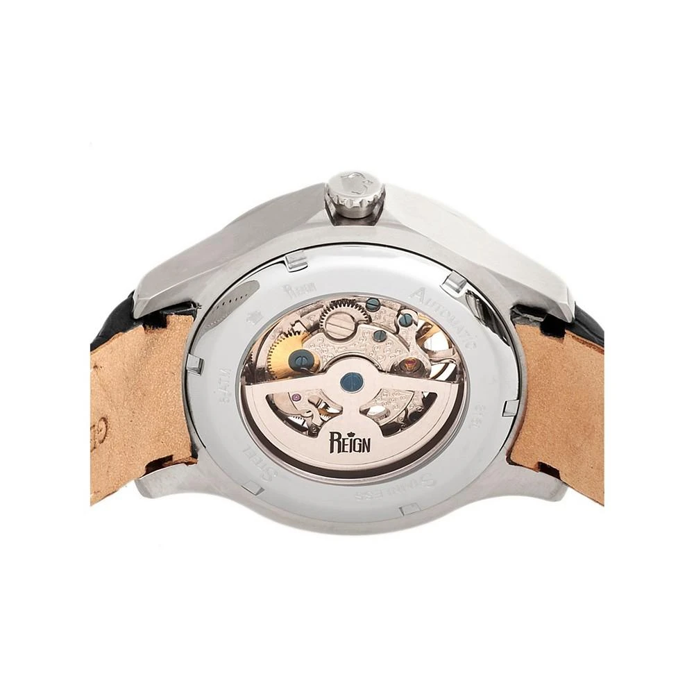 商品Reign|Dantes Automatic Black Dial, Silver Case, Genuine Black Leather Watch 47mm,价格¥2597,第4张图片详细描述
