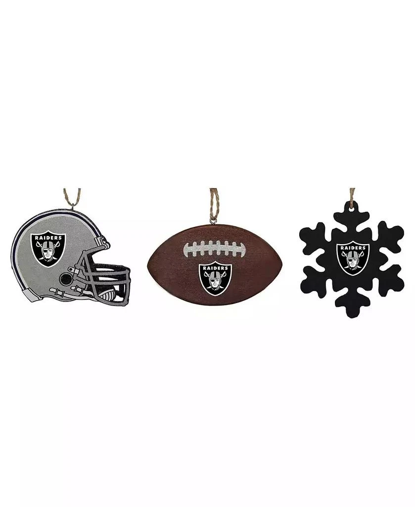 商品Memory Company|The Las Vegas Raiders Three-Pack Helmet, Football and Snowflake Ornament Set,价格¥231,第1张图片