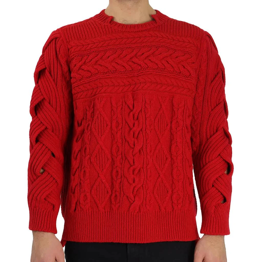 商品Burberry|Burberry Aran Knit Cashmere Wool Sweater In Military Red, Size Large,价格¥1454,第1张图片