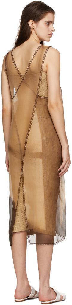 商品Fendi|棕色 & 米色真丝连衣裙,价格¥24984,第5张图片详细描述