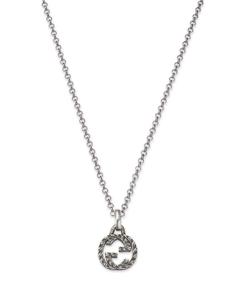 商品Gucci|Sterling Silver Interlocking G Pendant Necklace, 17.5",价格¥2460,第1张图片