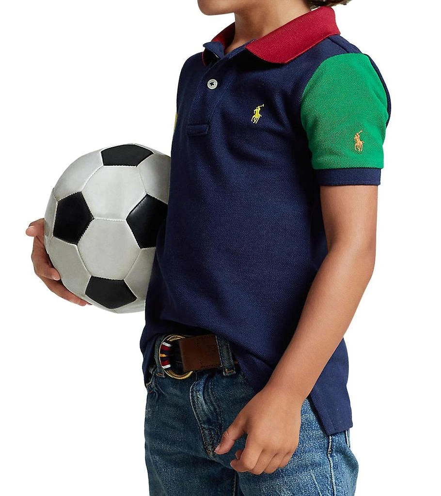 商品Ralph Lauren|Boys' Colorblocked Cotton Mesh Polo Shirt - Little Kid,价格¥222,第4张图片详细描述