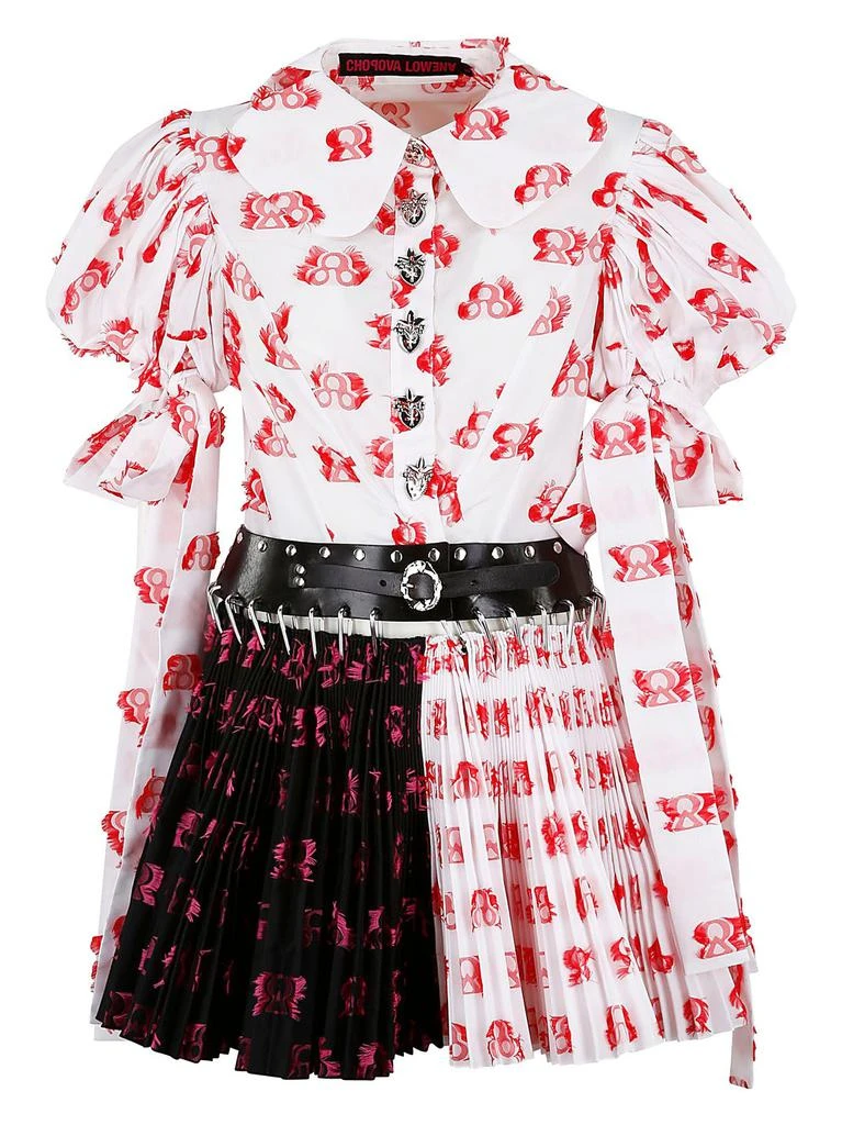 商品CHOPOVA LOWENA|Chopova Lowena Abstract-Printed Pleated Mini Dress,价格¥7121,第1张图片