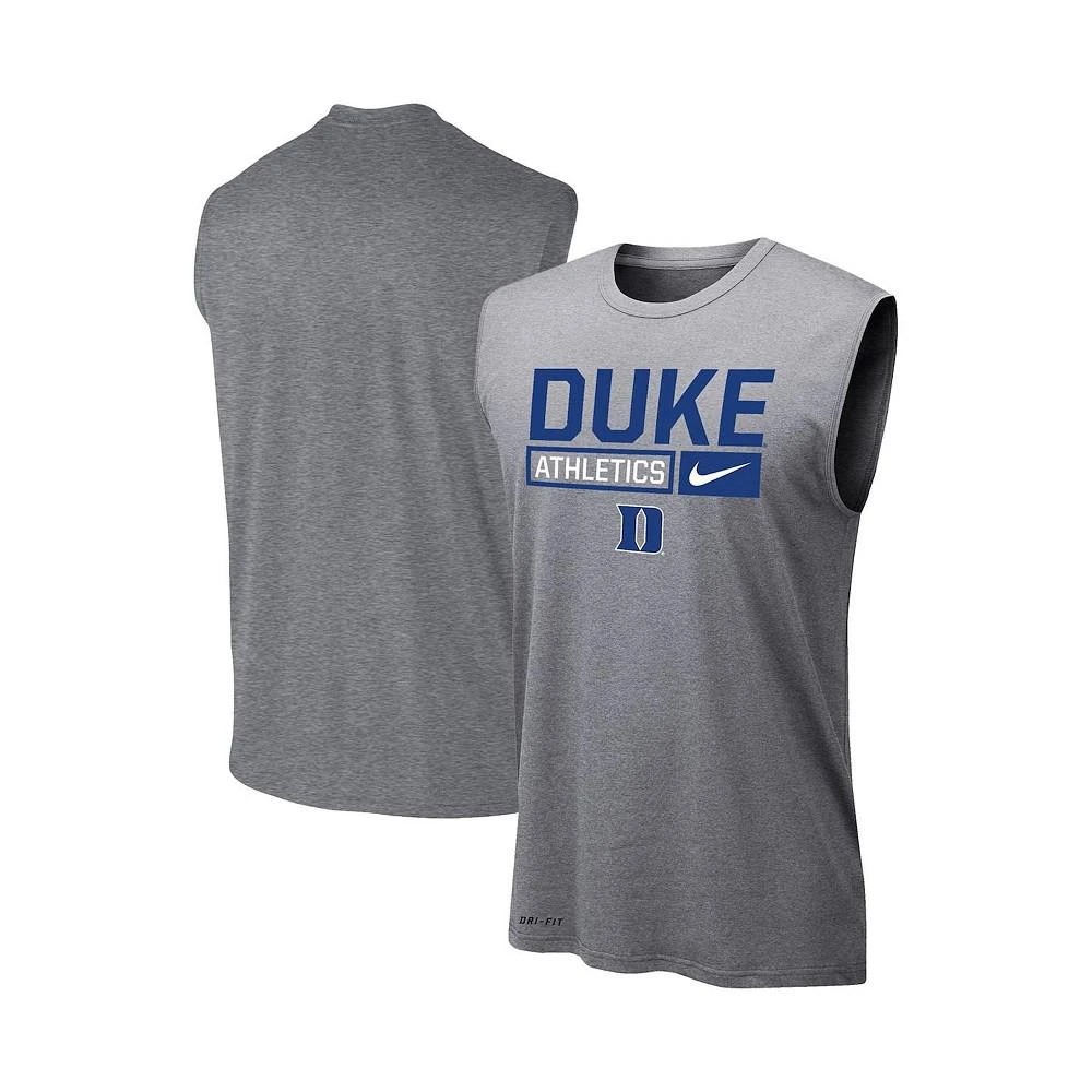 商品NIKE|Men's Heathered Gray Duke Blue Devils Wordmark Drop Legend Performance Tank Top,价格¥247,第4张图片详细描述