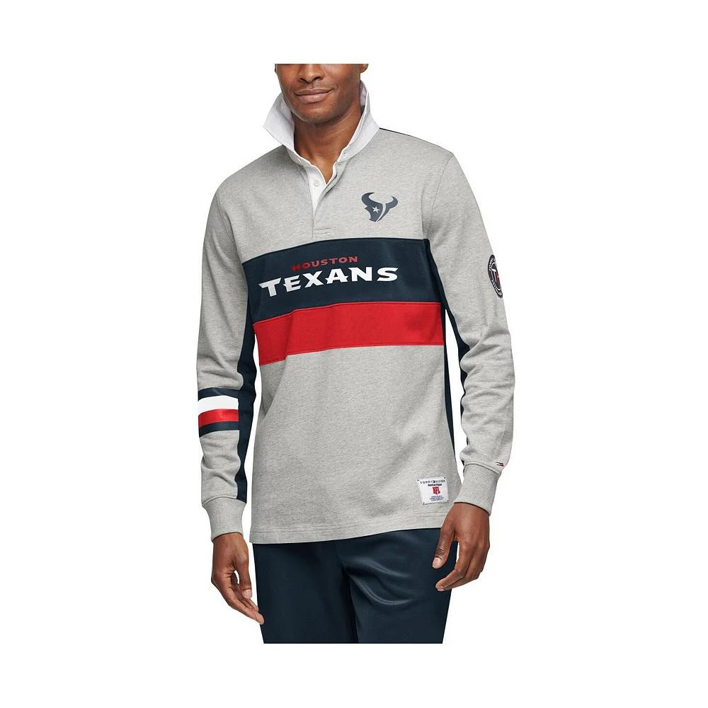 商品Tommy Hilfiger|Men's Gray and Navy Houston Texans Rugby Long Sleeve Polo Shirt,价格¥899,第1张图片