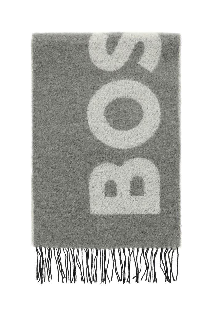商品Hugo Boss|BOUCLÉ WOOL BLEND SCARF WITH LOGO,价格¥615,第1张图片