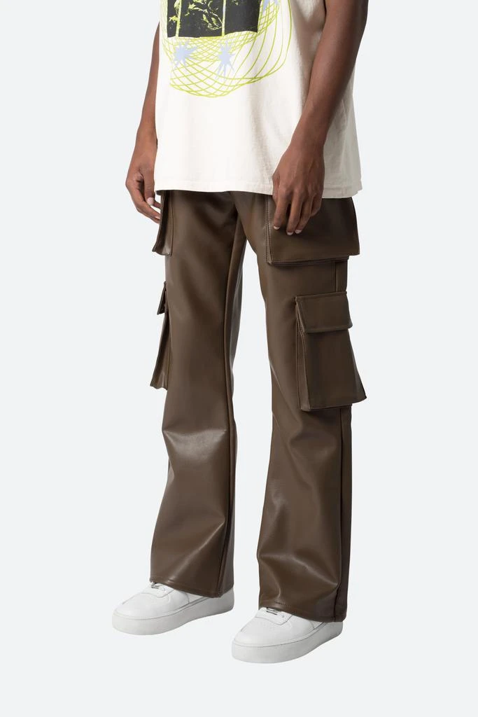 商品MNML|Leather Double Snap Cargo Pants - Chocolate,价格¥576,第2张图片详细描述