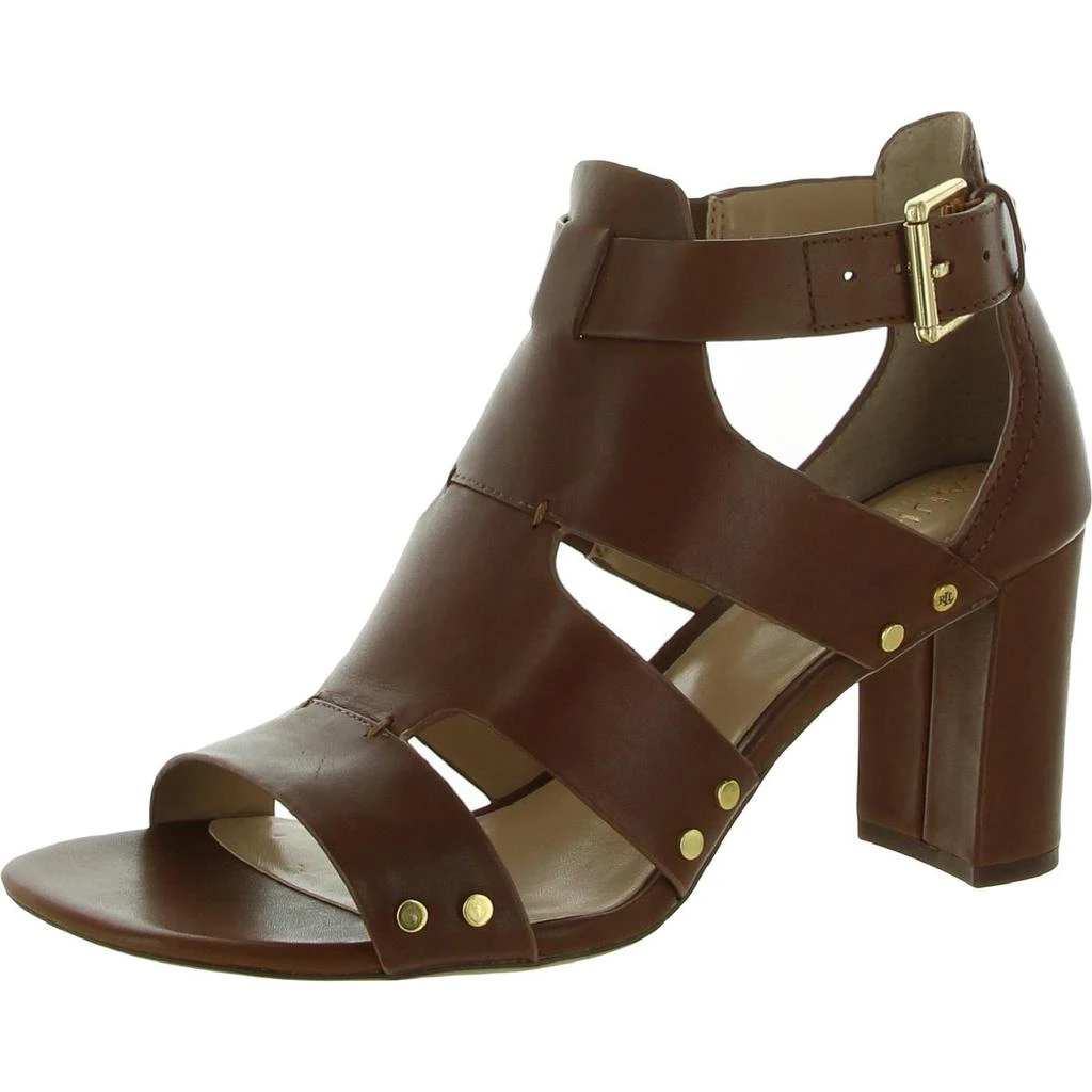 商品Ralph Lauren|Lauren Ralph Lauren Womens Bandelle Leather Open Toe Heels,价格¥200,第1张图片