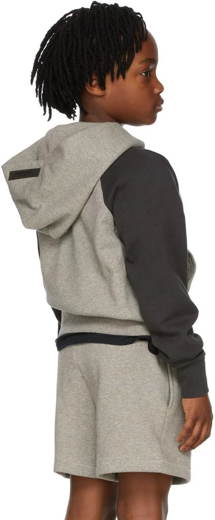 商品Essentials|Kids Grey & Black Raglan Hoodie,价格¥585,第4张图片详细描述