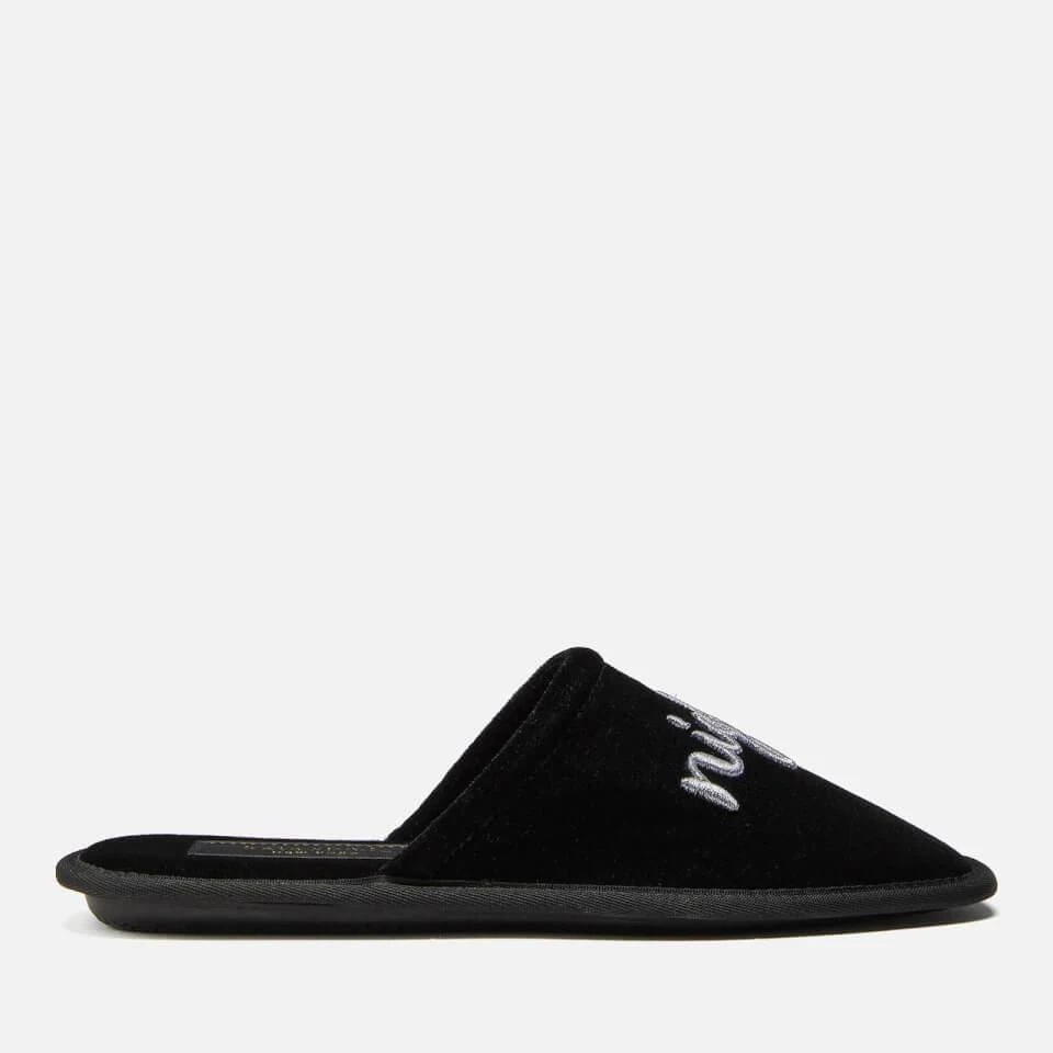 商品Kate Spade|KATE SPADE NEW YORK WOMEN'S HOO HOO VELVET SLIPPERS - BLACK,价格¥376,第1张图片