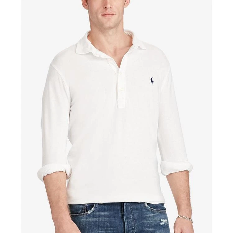 Men's Long-Sleeve Featherweight Cotton Mesh Polo 商品