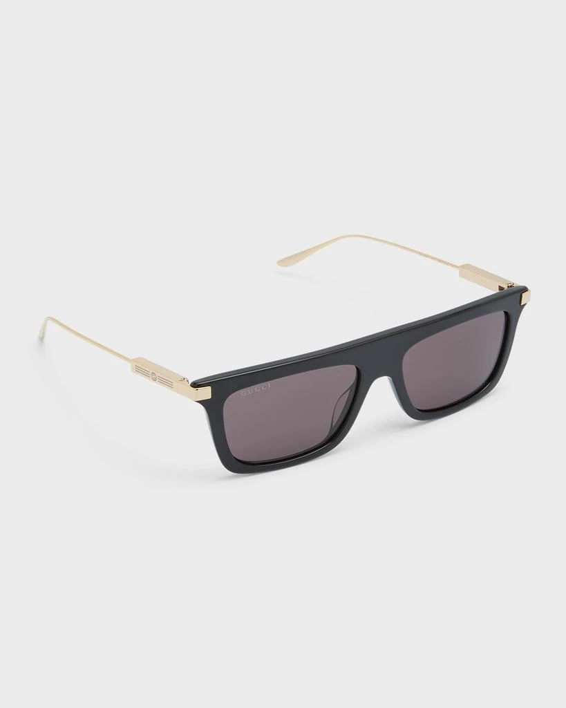 商品Gucci|Men's GG1437Sm Acetate Rectangle Sunglasses,价格¥2592,第1张图片