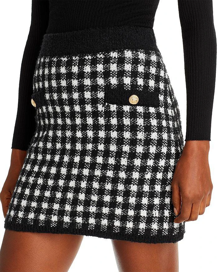 商品AQUA|Checkered Knit Mini Skirt - 100% Exclusive,价格¥153,第5张图片详细描述