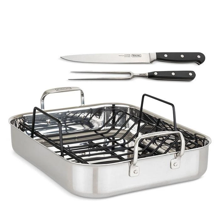 商品Viking|3 Ply Roasting Pan and Carving Set,价格¥1817,第1张图片