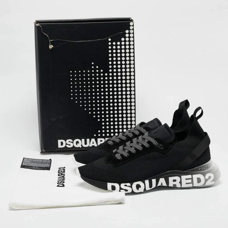 Dsquared2 Black Mesh and Neoprene Fly Sneakers Size 45 商品