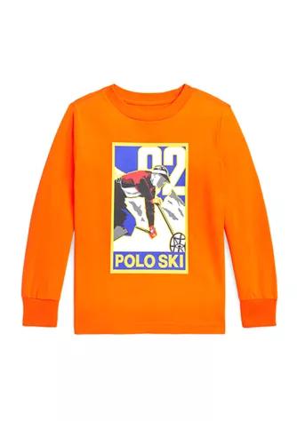 Toddler Boys Polo Ski Cotton Long Sleeve Graphic T-Shirt商品第1张图片规格展示
