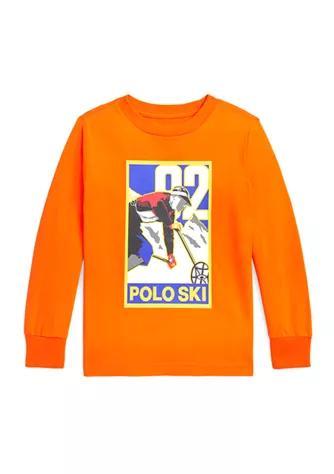 商品Ralph Lauren|Toddler Boys Polo Ski Cotton Long Sleeve Graphic T-Shirt,价格¥291,第1张图片