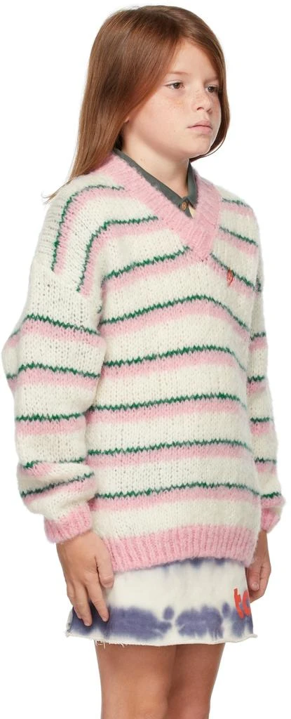 商品The Animals Observatory|Kids White & Pink Stripes Toucan Sweater,价格¥348,第3张图片详细描述