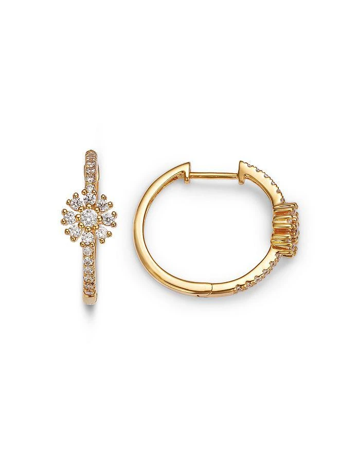 商品Bloomingdale's|Diamond Flower Hoop Earrings in 14K Yellow Gold, 0.50 ct. t.w.,价格¥9296,第3张图片详细描述