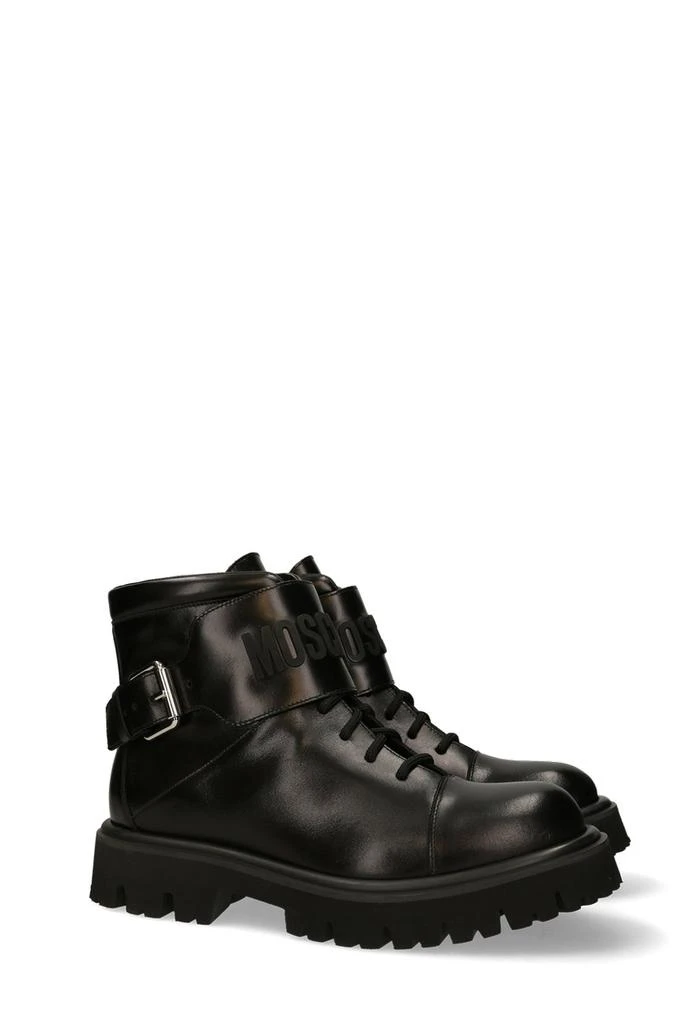 商品Moschino|Moschino Logo Embossed Buckled Boots,价格¥4178,第4张图片详细描述