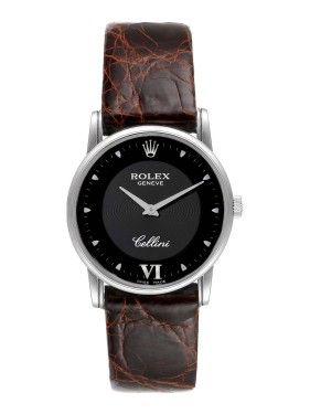 Cellini Classic Black Dial 18K White Gold Mens Watch 5116商品第4张图片规格展示