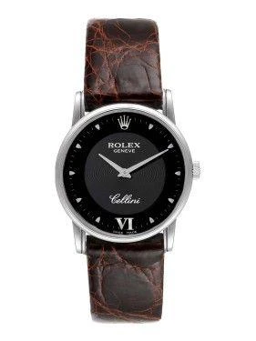 商品[二手商品] Rolex|Cellini Classic Black Dial 18K White Gold Mens Watch 5116,价格¥33634,第3张图片详细描述