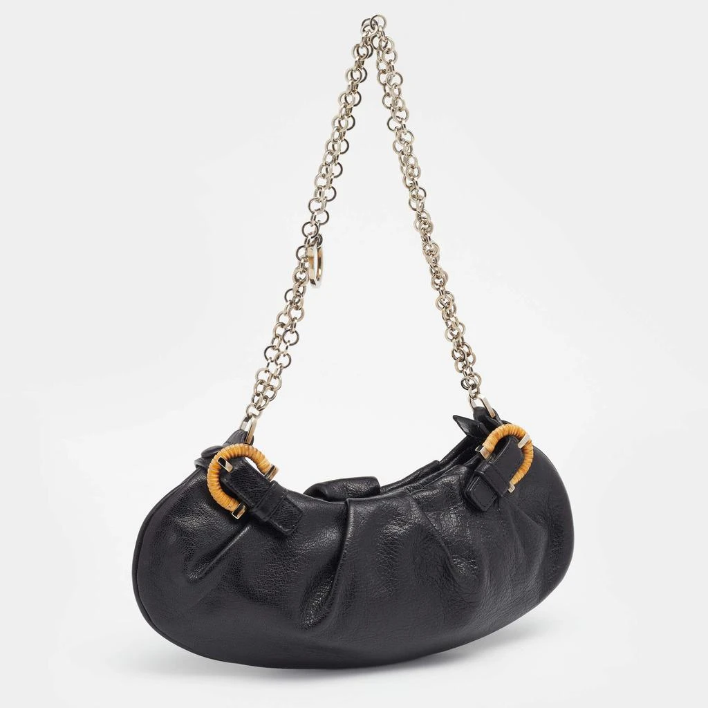 商品[二手商品] Salvatore Ferragamo|Salvatore Ferragamo Black Leather Chain Shoulder Bag,价格¥1072,第3张图片详细描述