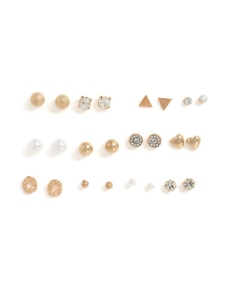 商品SOHI|Gold-toned  White Contemporary Studs Earrings,价格¥252,第3张图片详细描述