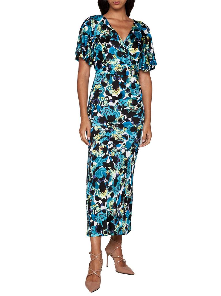 Diane von Furstenberg Short-Sleeved Floral Printed Midi Dress商品第2张图片规格展示