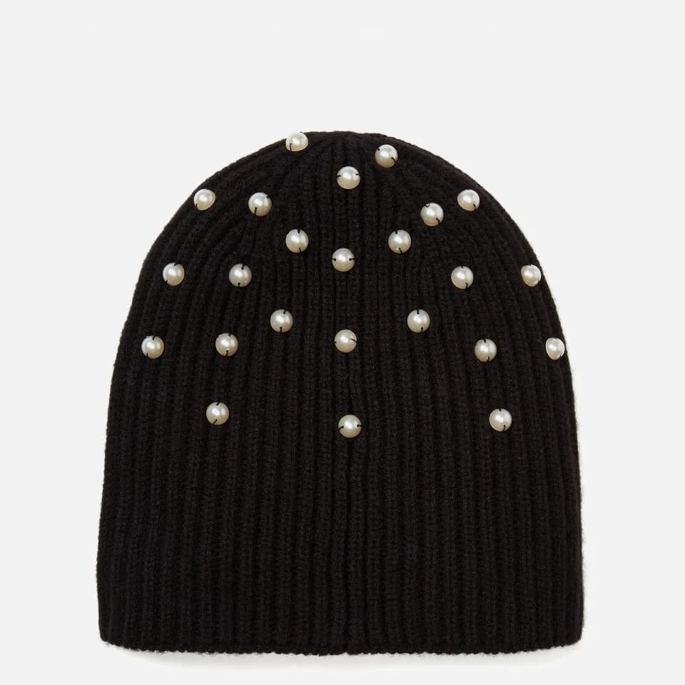 商品Kate Spade|Kate Spade New York Women's Imitation Pearl Beanie - Black,价格¥217,第1张图片