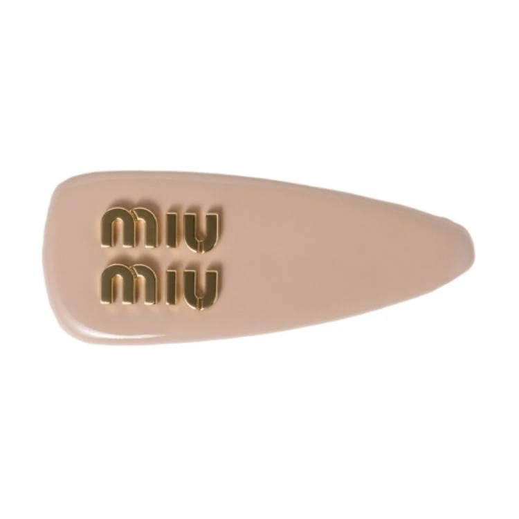 商品[国内直发] Miu Miu|缪缪 品牌标识 漆皮 发夹 女款 裸粉色,价格¥3790,第1张图片