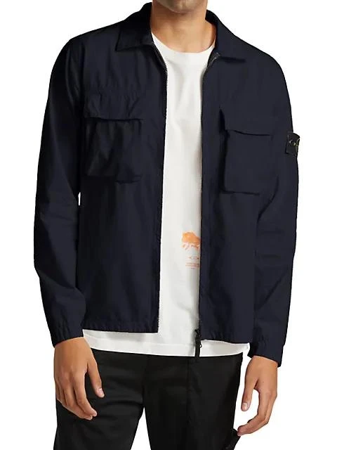 商品Stone Island|Zip-Up Cotton Overshirt,价格¥1727,第3张图片详细描述