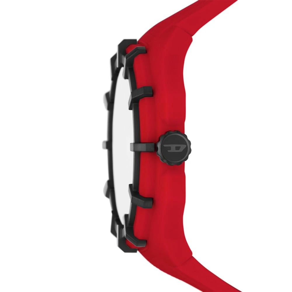 商品Diesel|Men's Chronograph Framed Red Silicone Strap Watch 51mm,价格¥624,第2张图片详细描述