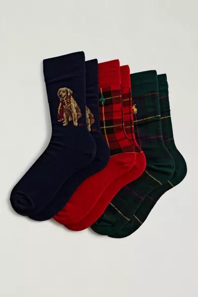 Polo Ralph Lauren Plaid Dog Sock 3-Pack Gift Box商品第2张图片规格展示