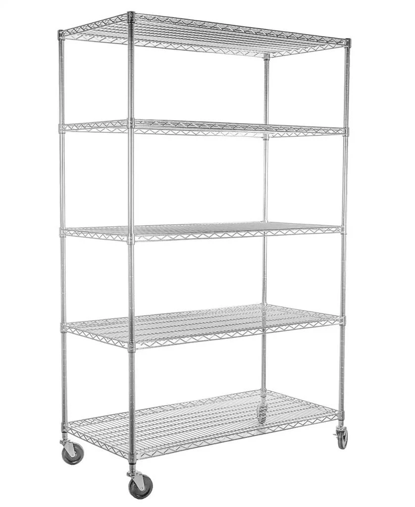 商品TRINITY|5-Tier Wire Shelving Rack Includes Wheels,价格¥3007,第3张图片详细描述